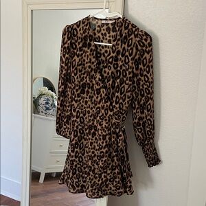 Ami Brown and Black Animal Print Top